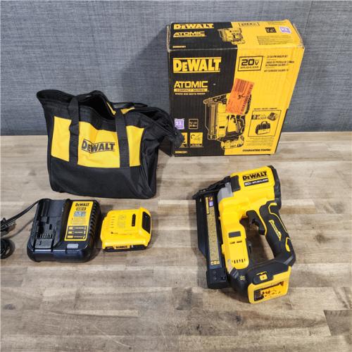 HOUSTON LOCATION - AS-IS (APPEARS LIKE NEW) DEWALT ATOMIC 20V MAX Lithium Ion Cordless 23 Gauge Pin Nailer Kit with 2.0Ah Battery and Charger