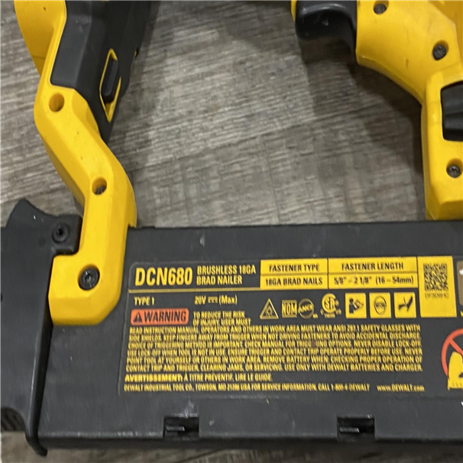 AS-IS DEWALT 20V MAX XR Lithium-Ion Electric Cordless 18-Gauge Brad Nailer (Tool Only)