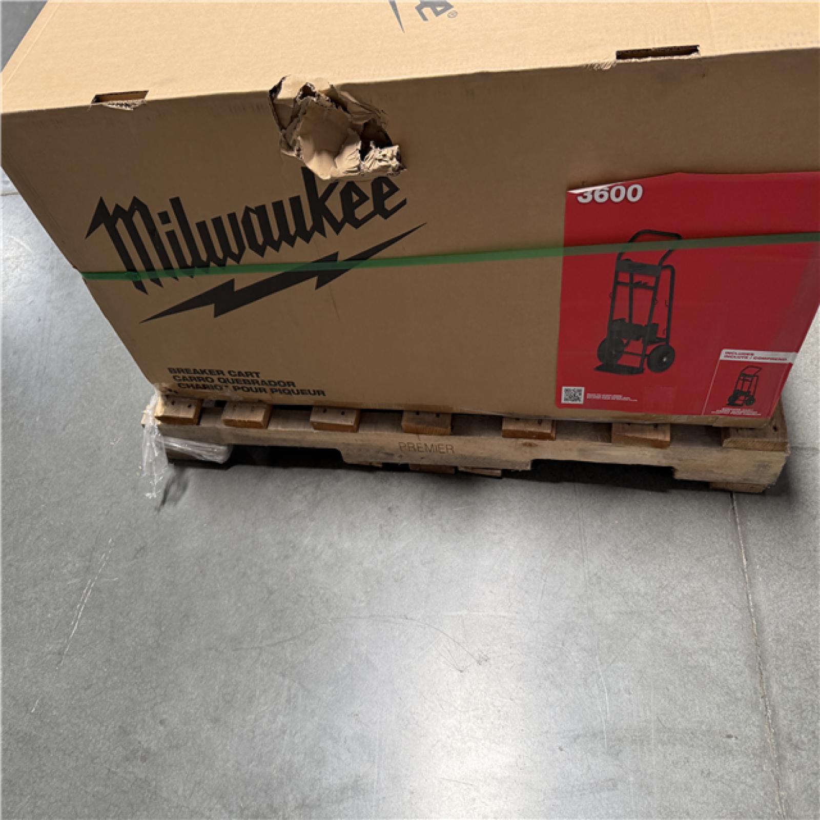 CALIFORNIA NEW Milwaukee Breaker & Cart, includes (1) Battery & Charger (damaged box)