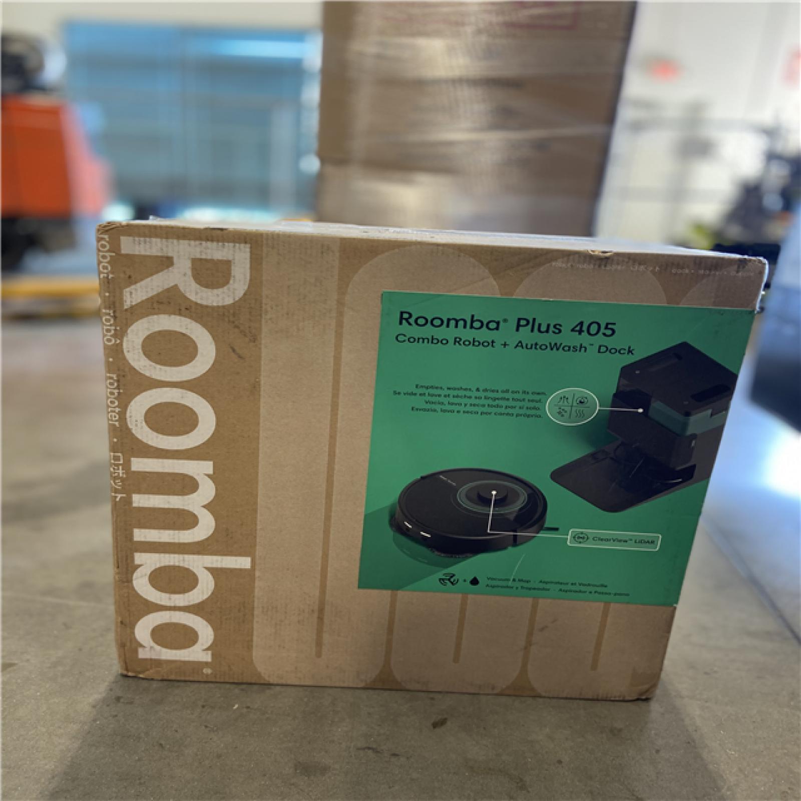 NEW! - iRobot Roomba Plus 405 (G185) Combo 13.2 in. Robotic Vacuum and Mop + with Smart Navigation + AutoWash Dock in Black