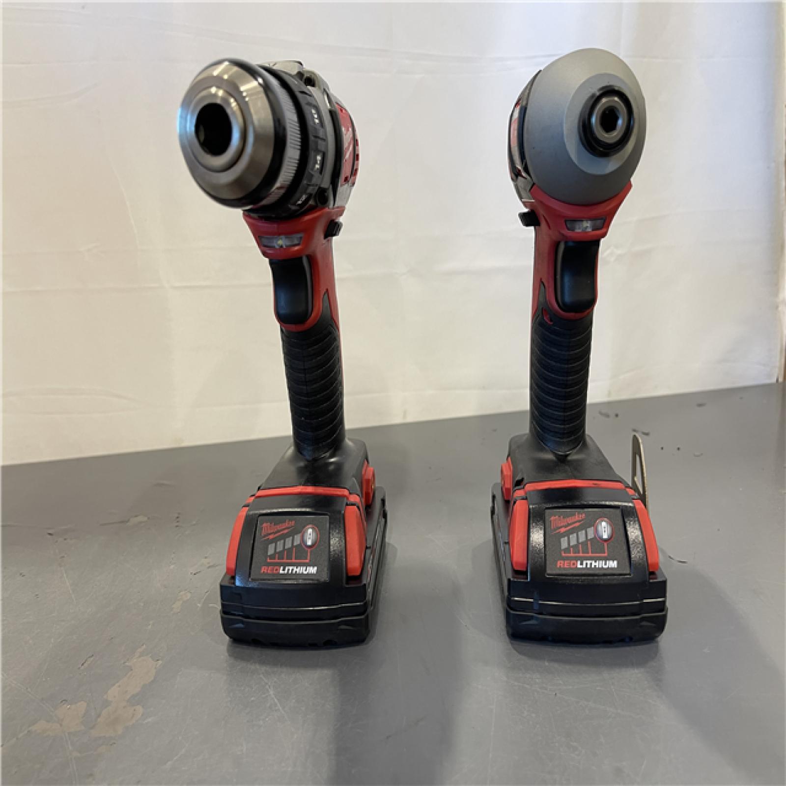 AS-IS - Milwaukee 18V Cordless Brushed 2-Tool Drill/Driver and Impact Driver Kit