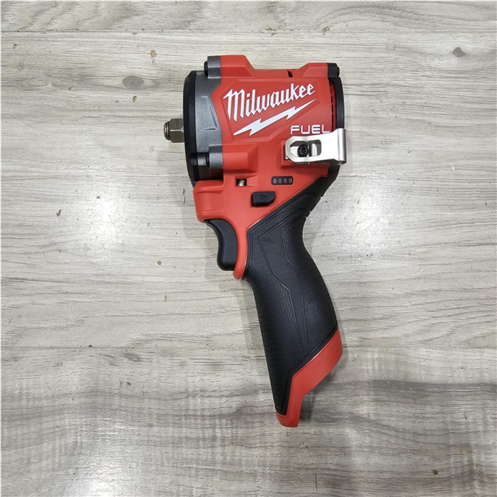 AS-IS Milwaukee FUEL 12V Lithium-Ion Brushless Cordless Stubby 3/8 in. Impact Wrench (Tool-Only)