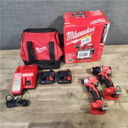 HOUSTON LOCATION - AS-IS M18 18V Lithium-Ion Brushless Cordless Compact Drill/Impact Combo Kit (2-Tool) W/(2) 2.0 Ah Batteries, Charger & Bag