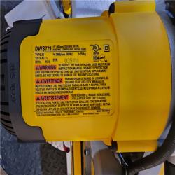 HOUSTON LOCATION - AS-IS (APPEARS LIKE NEW) DEWALT 15 Amp Corded 12 in. Double Bevel Sliding Compound Miter Saw, Blade Wrench and Material Clamp