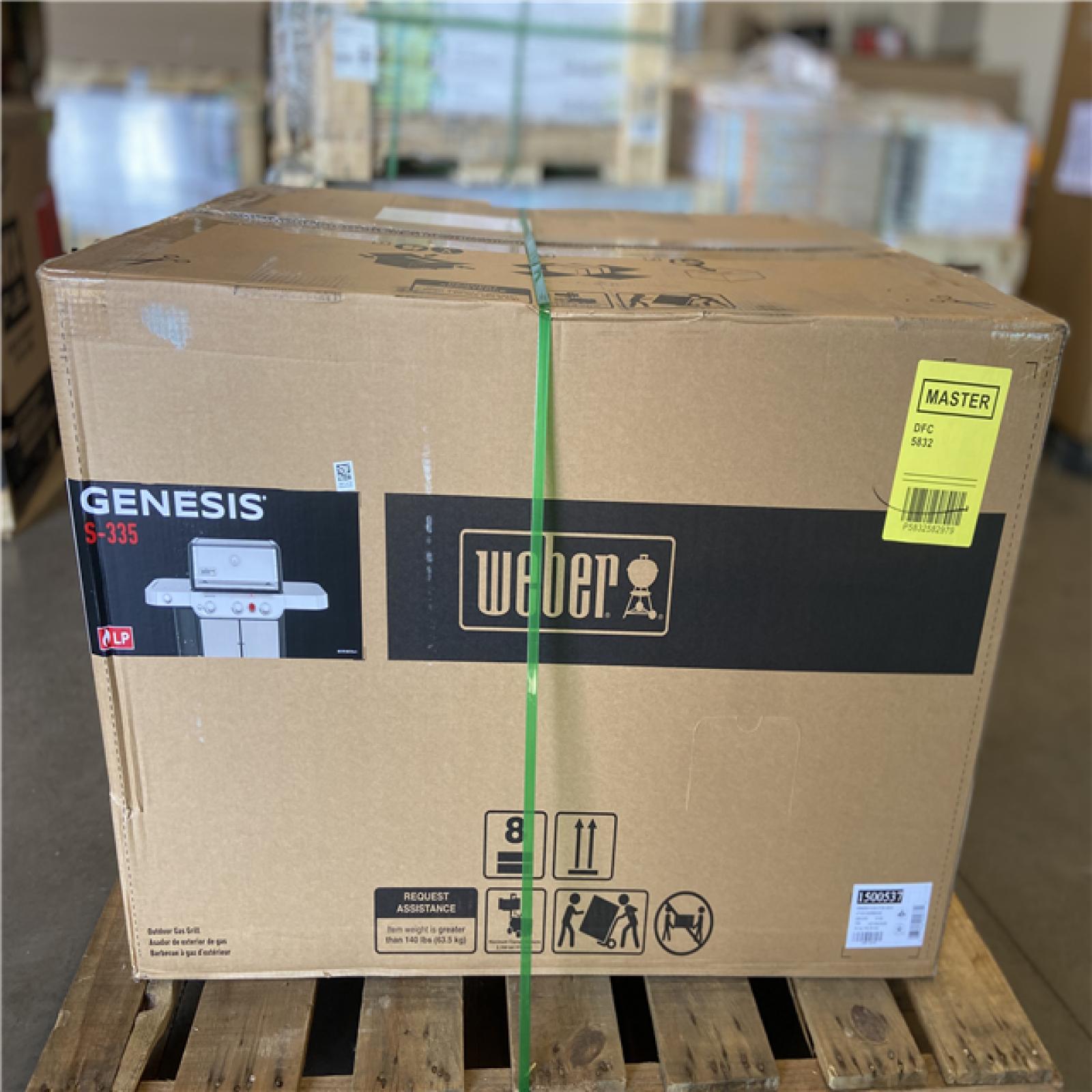 DALLAS LOCATION -  Weber Genesis S-335 3-Burner Liquid Propane Gas Grill in Stainless Steel