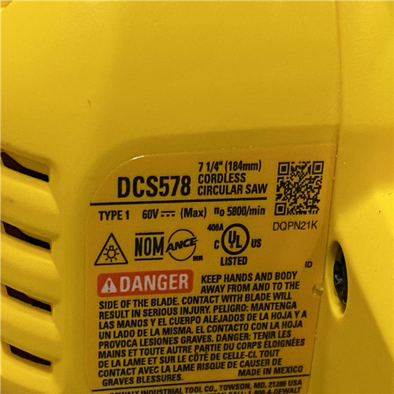 AS-IS DEWALT FLEXVOLT 60V MAX Cordless Brushless 7-1/4 in. Circular Saw with Brake (Tool Only)