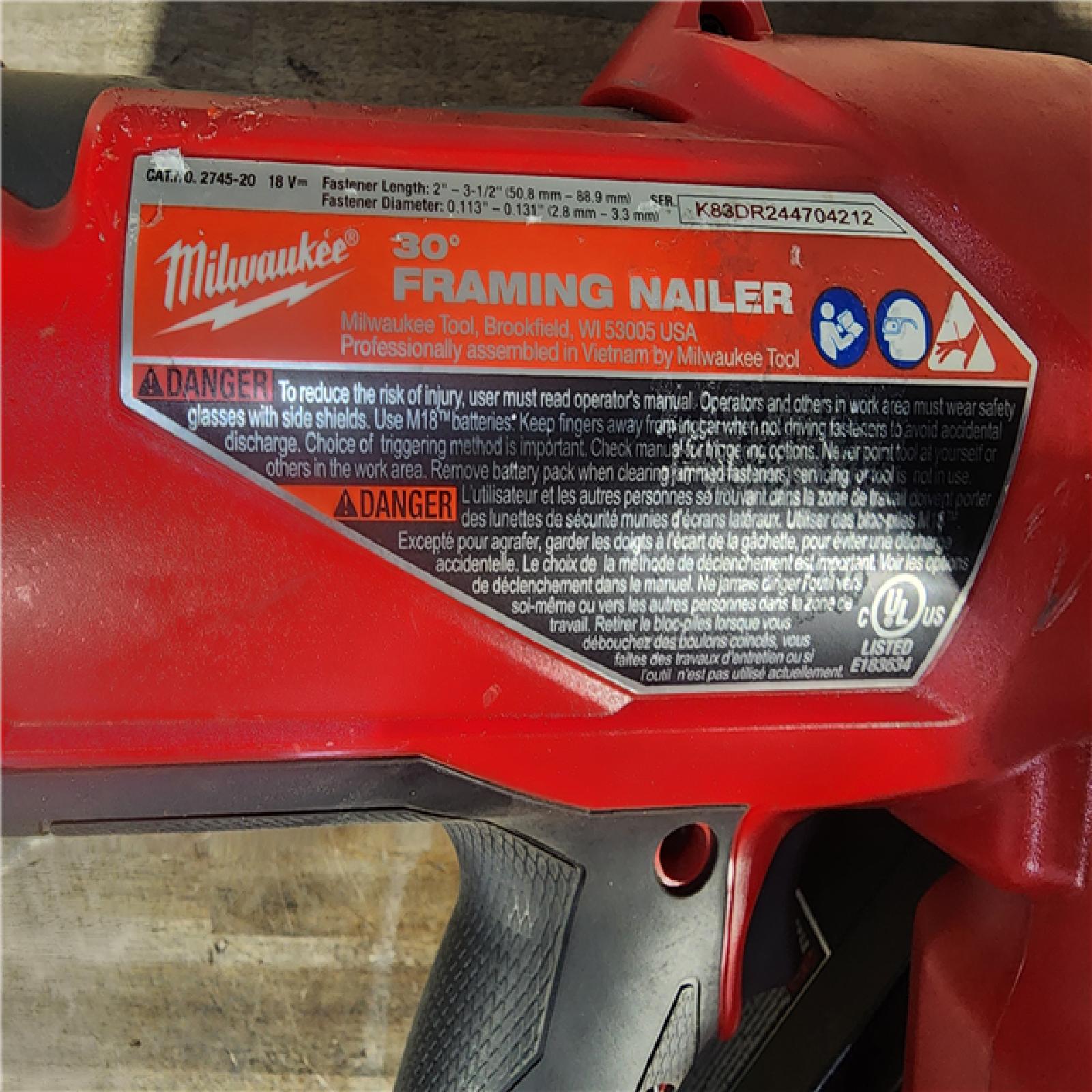 HOUSTON LOCATION - AS-IS M18 FUEL 3-1/2 in. 18-Volt 30-Degree Lithium-Ion Brushless Cordless Framing Nailer (Tool-Only)