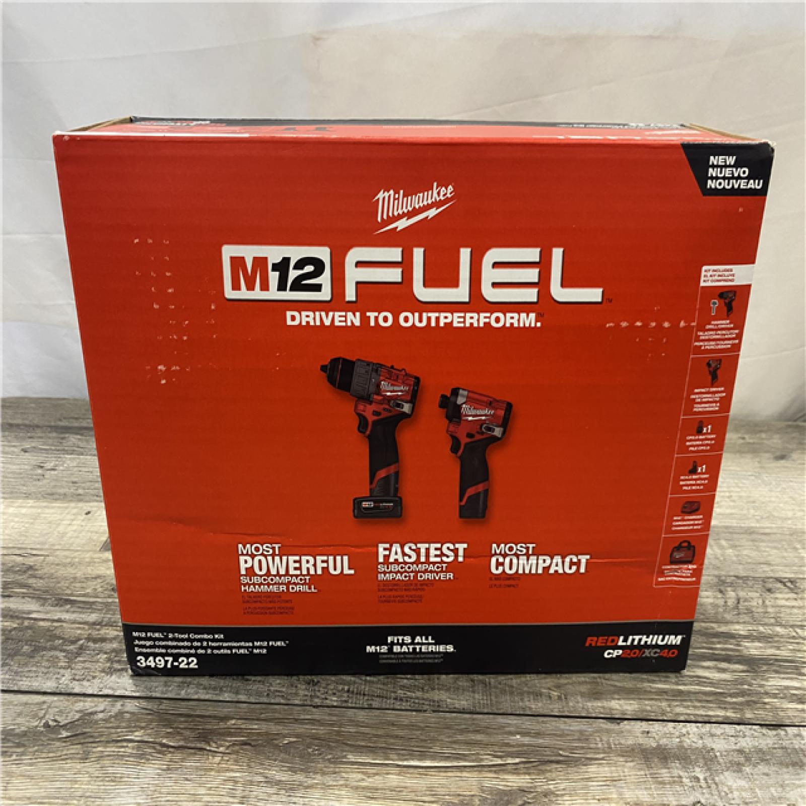 NEW - Milwaukee FUEL 12-Volt Lithium-Ion Brushless Cordless Hammer Drill and Impact Driver Combo Kit