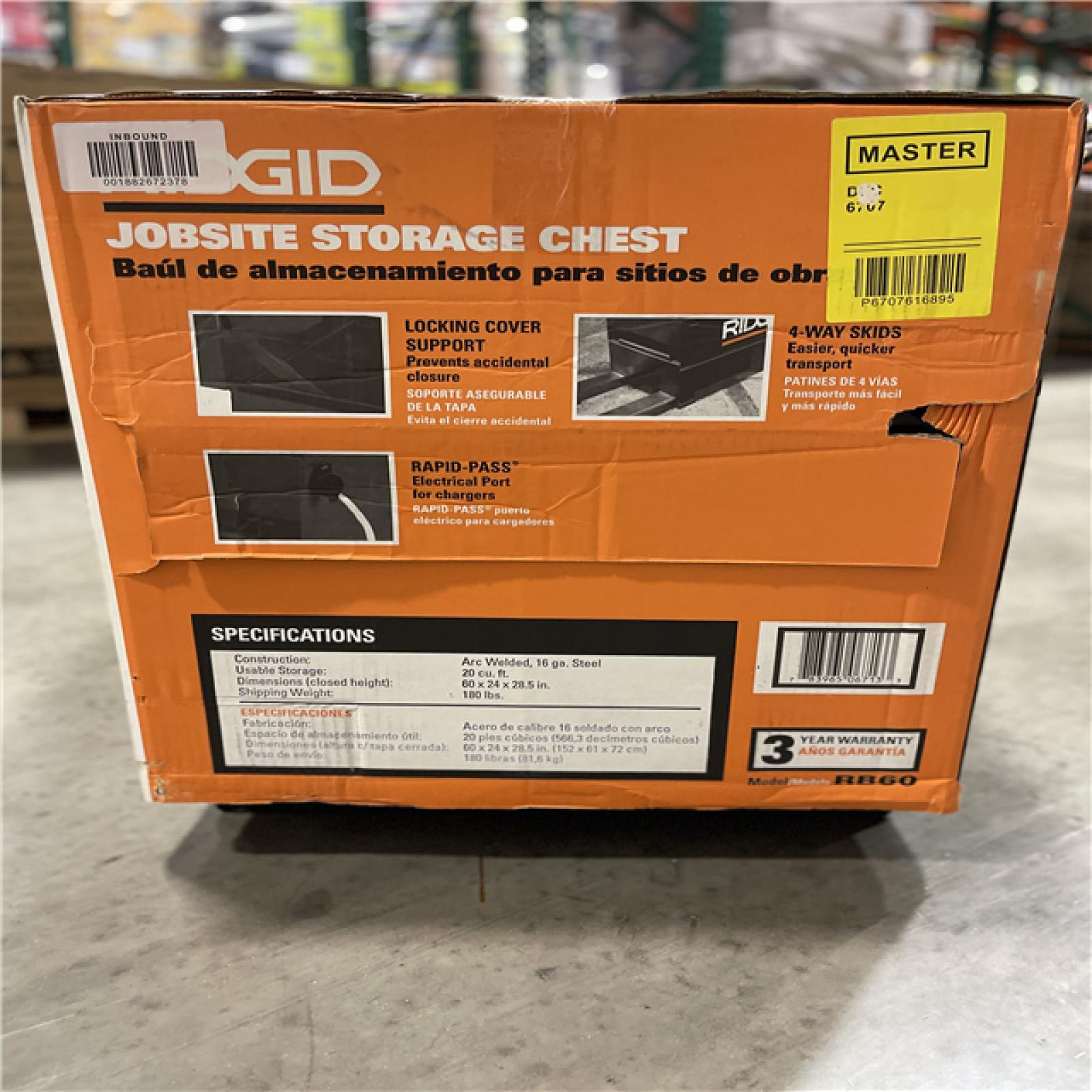 DALLAS LOCATION - RIDGID 60 in. x 24 in. Universal Storage Chest