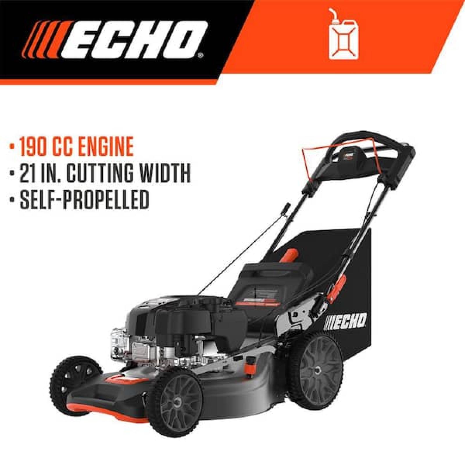 Phoenix AS-IS ECHO 21 in. 190 cc Briggs and Stratton Gas 3-in-1 Dual Blade RWD Self-Propelled Lawn Mower with Single Lever Deck Adjustment