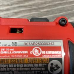 AS-IS Milwaukee 12-Volt Lithium-Ion Brushless Cordless Subcompact Brushless Drill Driver Kit