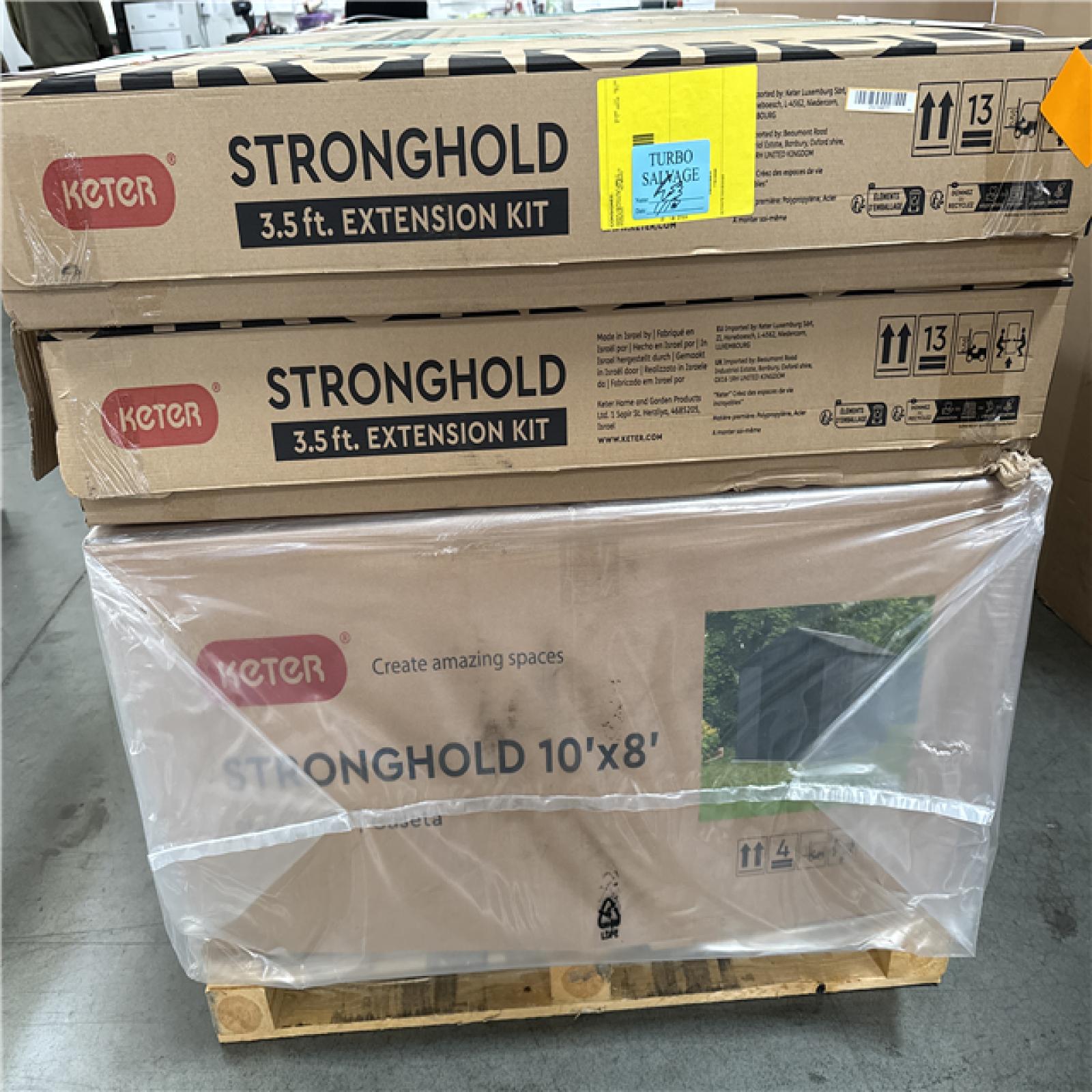 California NEW KETER Stronghold 10 x 15 Shed  Includes (2) 3.5ft Extension Kits