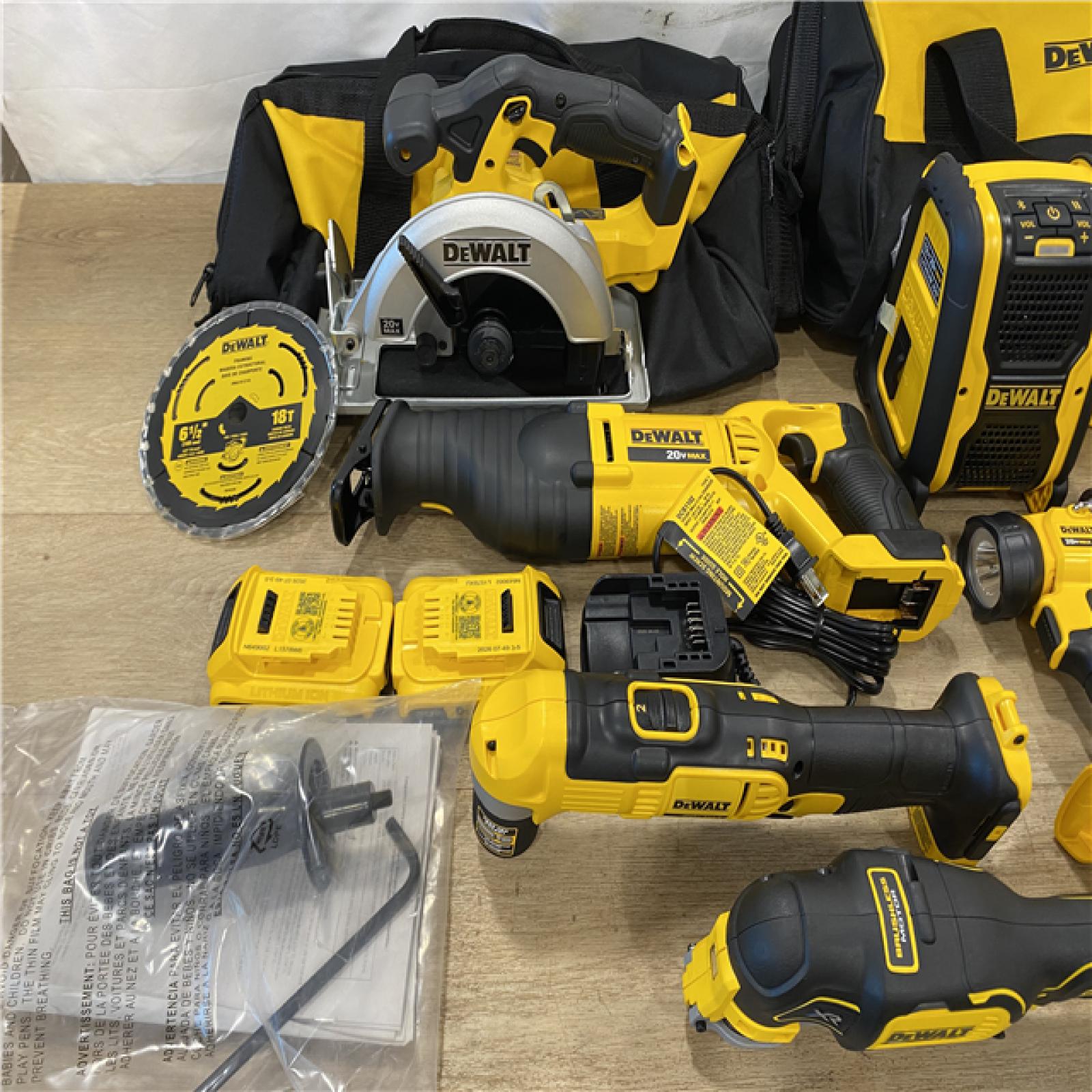 AS-IS DEWALT 20V MAX Cordless 9 Tool Combo Kit