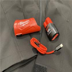 AS-IS Milwaukee Men's Large 12-Volt Lithium-Ion Cordless Tough Shell Black Heated Jacket Kit