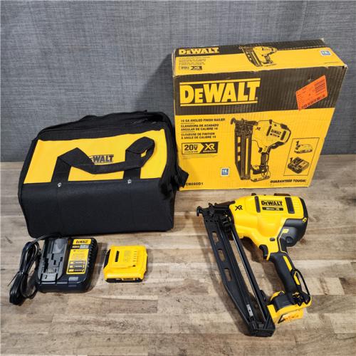 HOUSTON LOCATION - AS-IS DeWalt DCN660D1 20V 16 Gauge Cordless Angled Finish Nailer Kit W/ 2Ah Battery
