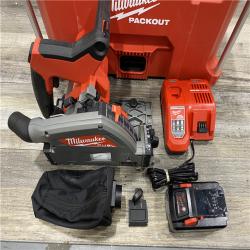 AS-IS Milwaukee FUEL 18V Lithium-Ion Brushless Cordless 6-1/2 in. Plunge Track Saw PACKOUT Kit