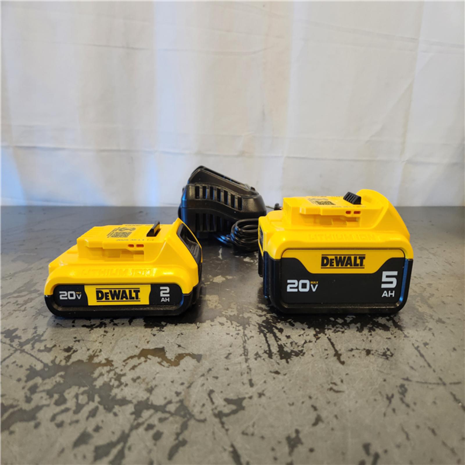 AS-IS- DEWALT 20V MAX Lithium-Ion Battery Kit with 5.0Ah and 2.0Ah Battery and Charger