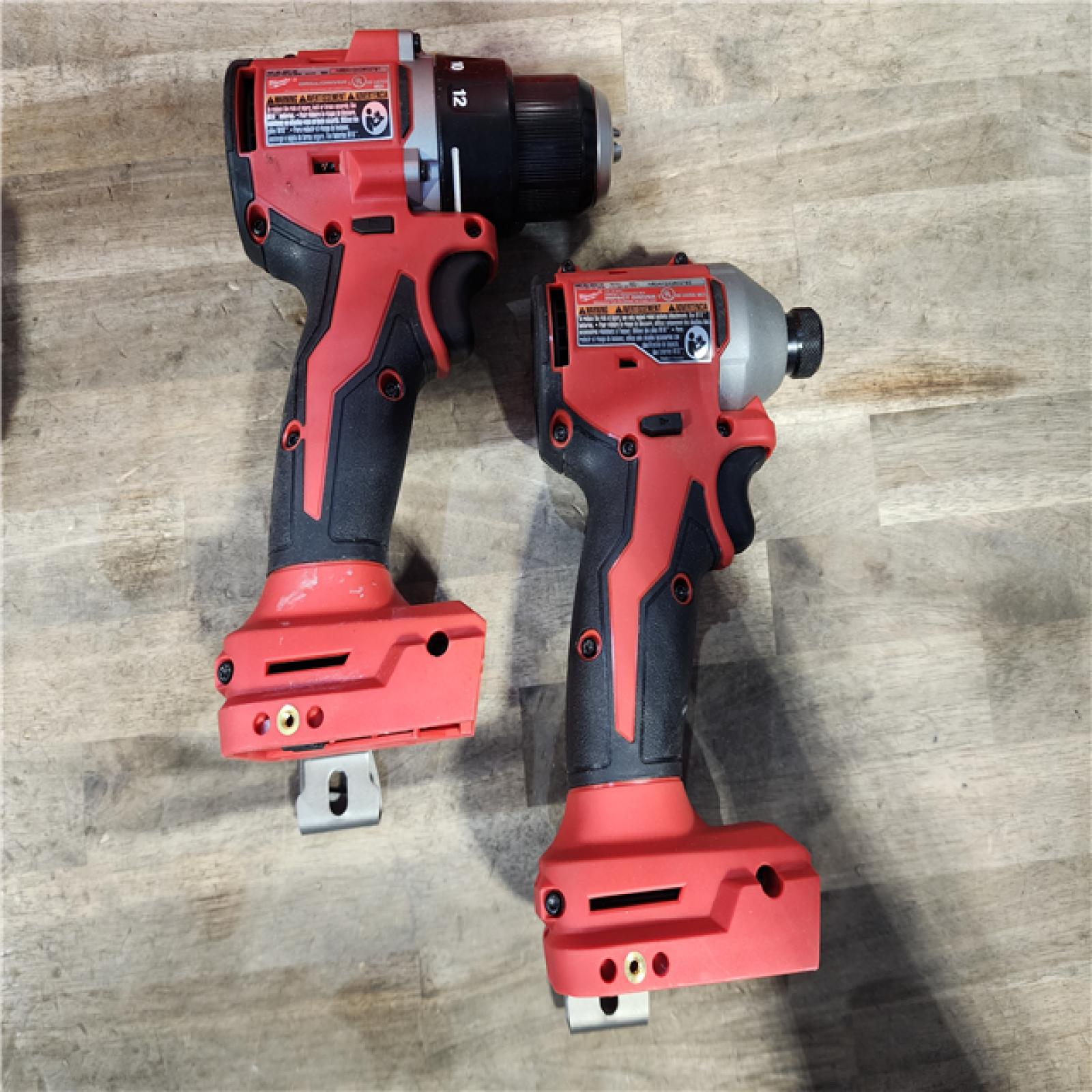HOUSTON LOCATION - AS-IS Milwaukee M18 18V Lithium-Ion Brushless Cordless Compact Drill/Impact Combo Kit (2-Tool) W/(2) 2.0 Ah Batteries  Charger & Bag