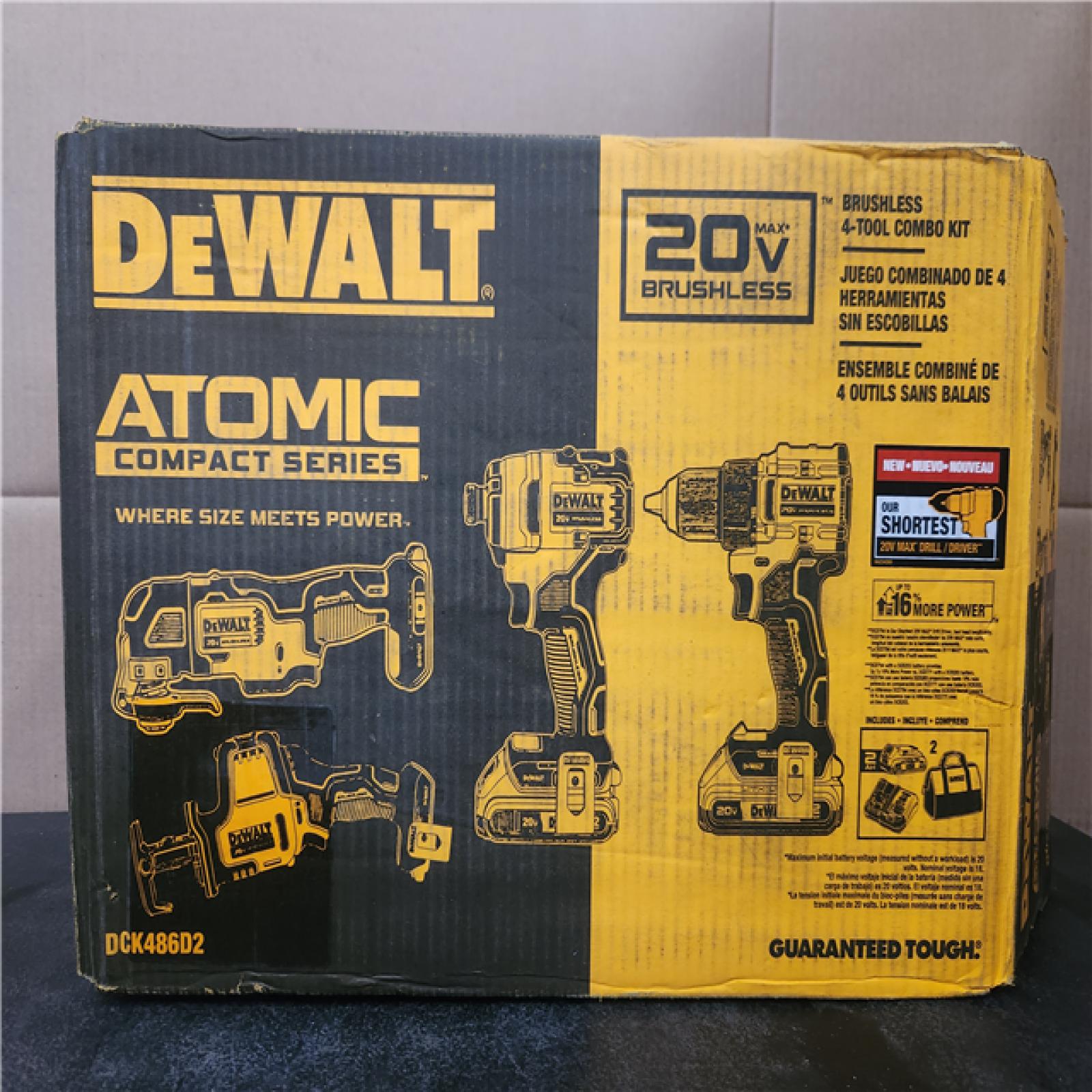 Phoenix LIKE NEW DEWALT ATOMIC 20-Volt Lithium-Ion Cordless Brushless Combo Kit (4-Tool) with (2) 2.0Ah Batteries  Charger and Bag
