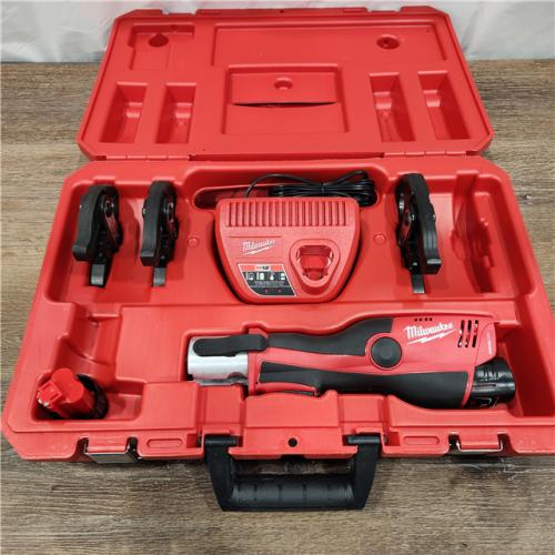 AS-IS Milwaukee M12 Force Logic Cordless Press Tool Kit with Jaws Black/Red 8 Pc
