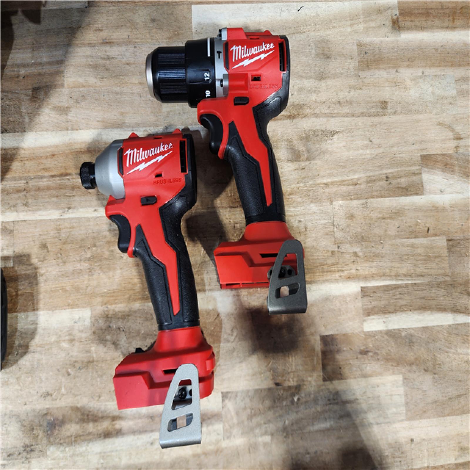 HOUSTON LOCATION - AS-IS M18 18-Volt Lithium-Ion Brushless Cordless Compact Hammer Drill/Impact Combo Kit (2-Tool) with (2) Batteries  Bag