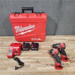 HOUSTON LOCATION - AS-IS Milwaukee FUEL 18V Lithium-Ion Brushless Cordless Hammer Drill and Impact Driver Combo Kit