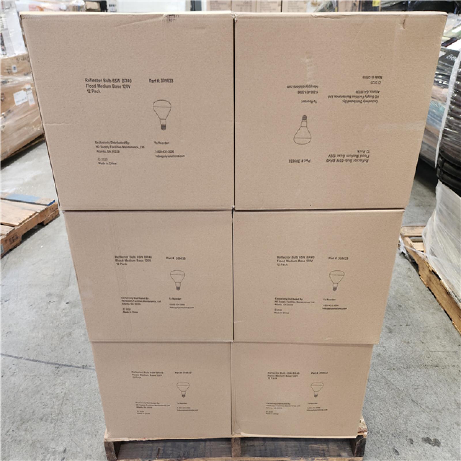 Phoenix Location NEW Reflector Bulb 65W BR40 Flood Medium Base 120V 12 Pack Pallet (21 Boxes)