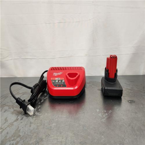 AS-IS- Milwaukee 12-Volt Lithium-Ion XC High Output 5.0 Ah Battery Pack with Charger Starter Kit