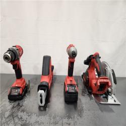 AS-IS- M18 18-Volt Lithium-Ion Brushless Cordless Combo Kit (4-Tool) with 2-Batteries  1-Charger and Tool Bag