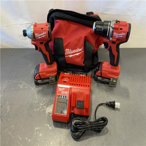 AS-IS - Milwaukee M18 18V Lithium-Ion Brushless Cordless Compact Drill/Impact Combo Kit