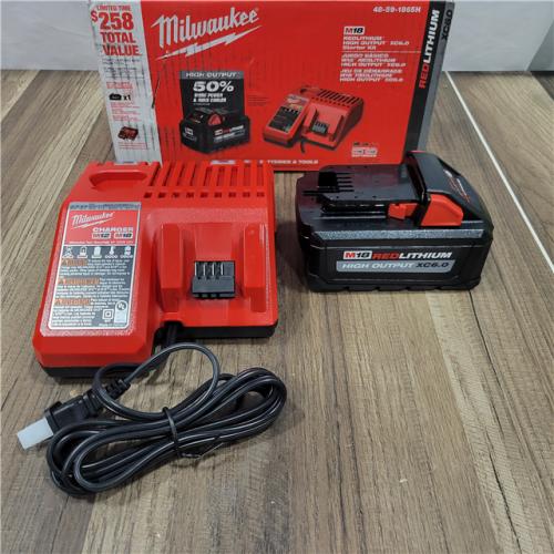 AS-IS Milwaukee  M18 18-Volt Lithium-Ion High Output Starter Kit with 6.0 Ah Battery and Charger