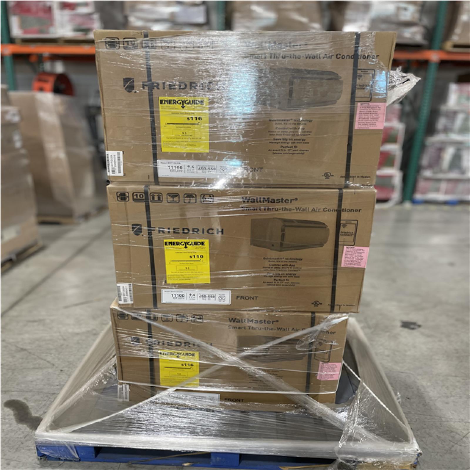 DALLAS LOCATION- Friedrich WallMaster Wall Air Conditioner W/ Heat Pump  1215 Watt  230V  11300 BTU PALLET-(3 UNITS)