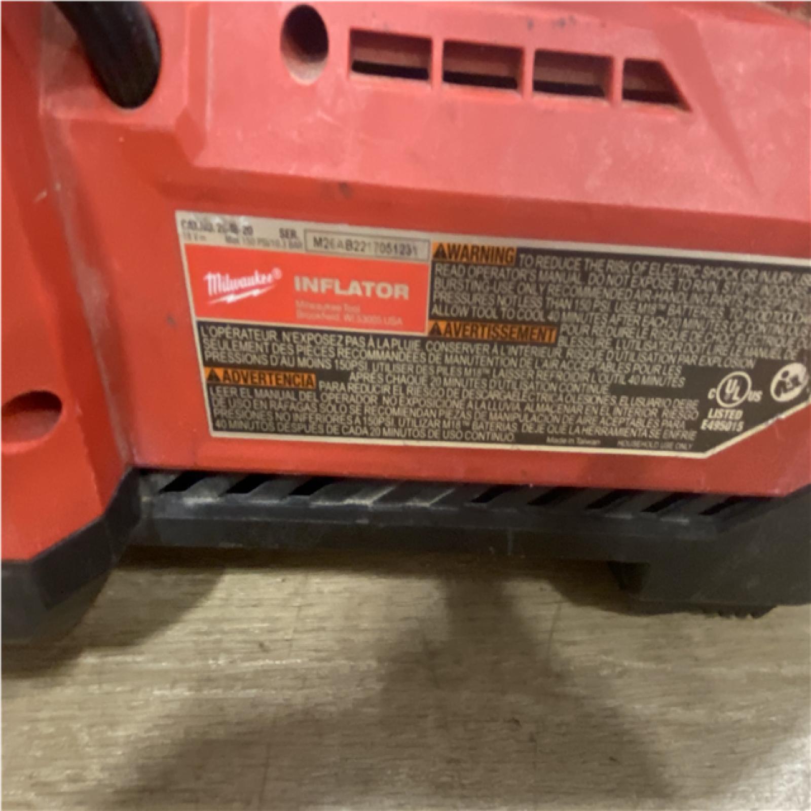 AS-IS   Milwaukee 18-Volt Lithium-Ion Cordless Electric Portable Inflator (Tool-Only)