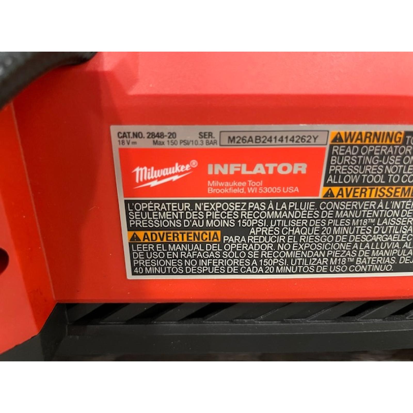 AS-IS Milwaukee 18-Volt Lithium-Ion Cordless Electric Portable Inflator (Tool-Only)