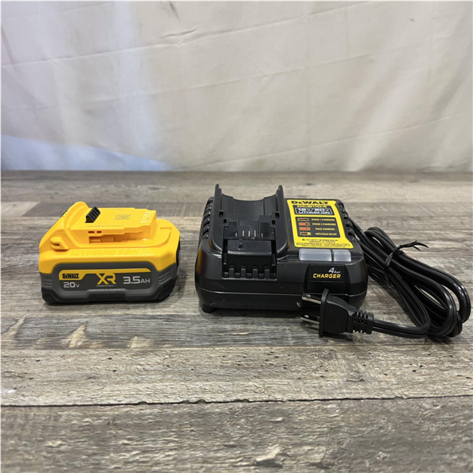 AS-IS DEWALT 20V MAX XR POWERSTACK Lithium-Ion Battery Starter Kit with 3.5Ah Battery and Charger