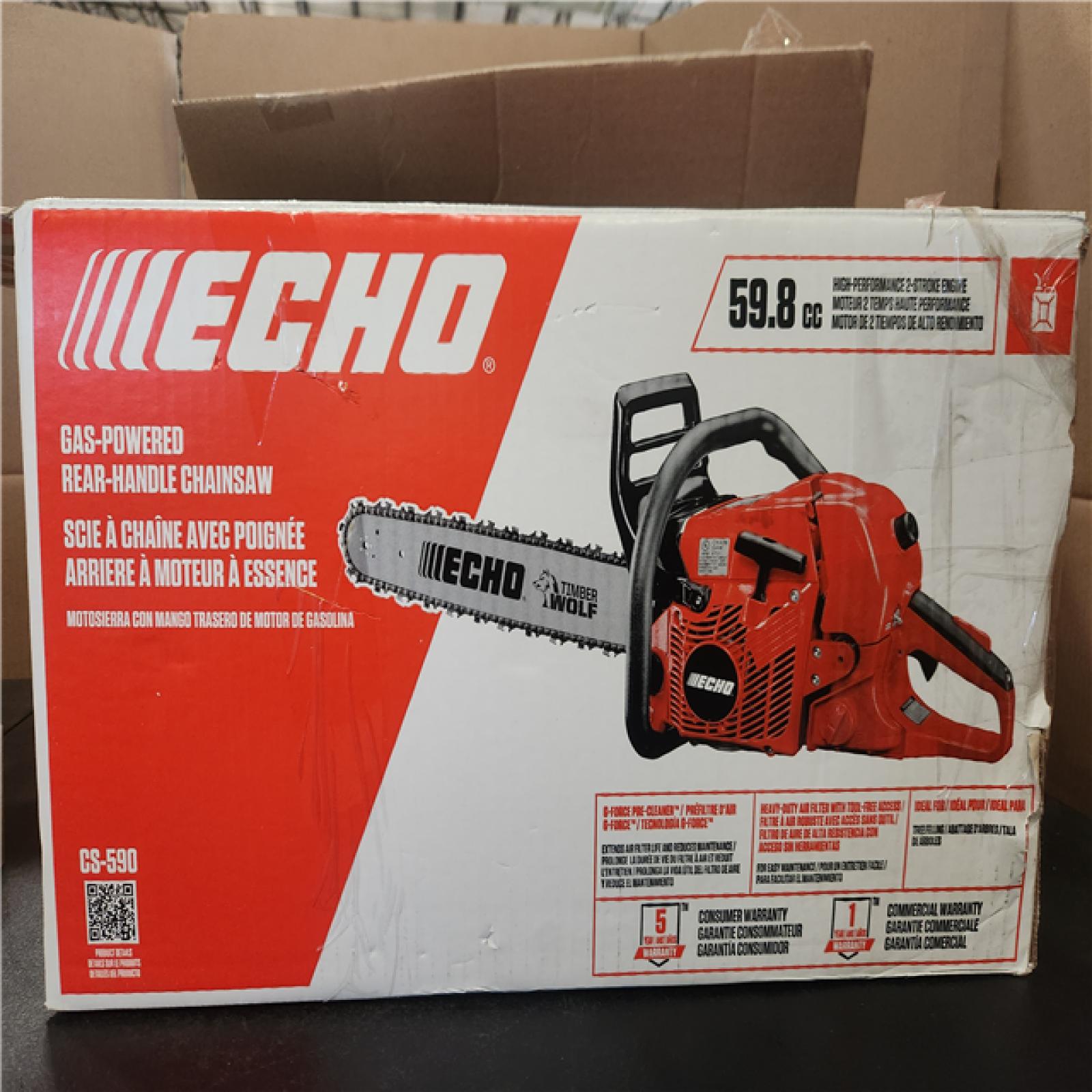 Phoenix NEW ECHO 20 in. 59.8 cc Gas 2-Stroke Rear Handle Timber Wolf Chainsaw
