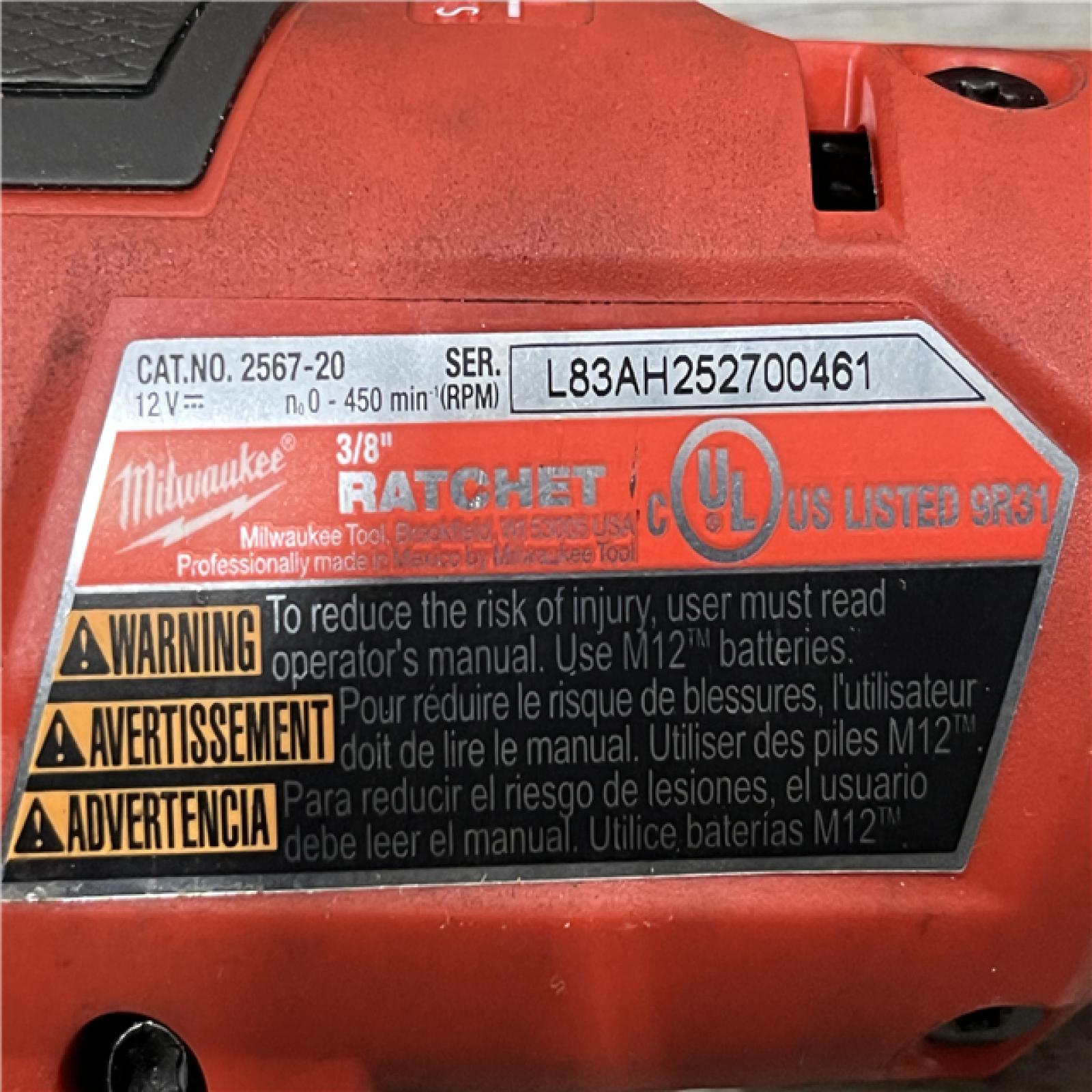 AS-IS Milwaukee FUEL 12V Lithium-Ion Cordless Drill Driver  Impact Wrench  and Ratchet Combo Kit