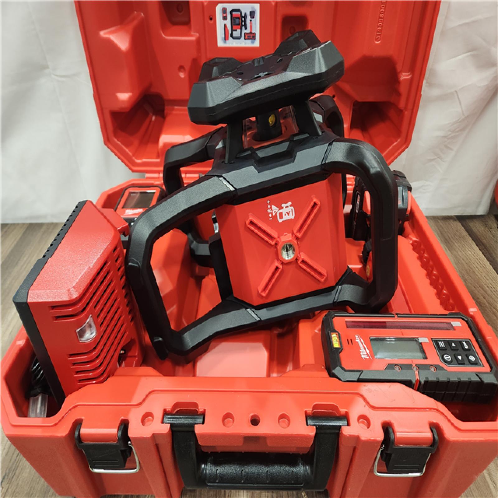 AS-IS- M18 4000 Ft. Red Exterior Dual Slope Rotary Laser Level Kit with Receiver and Remote