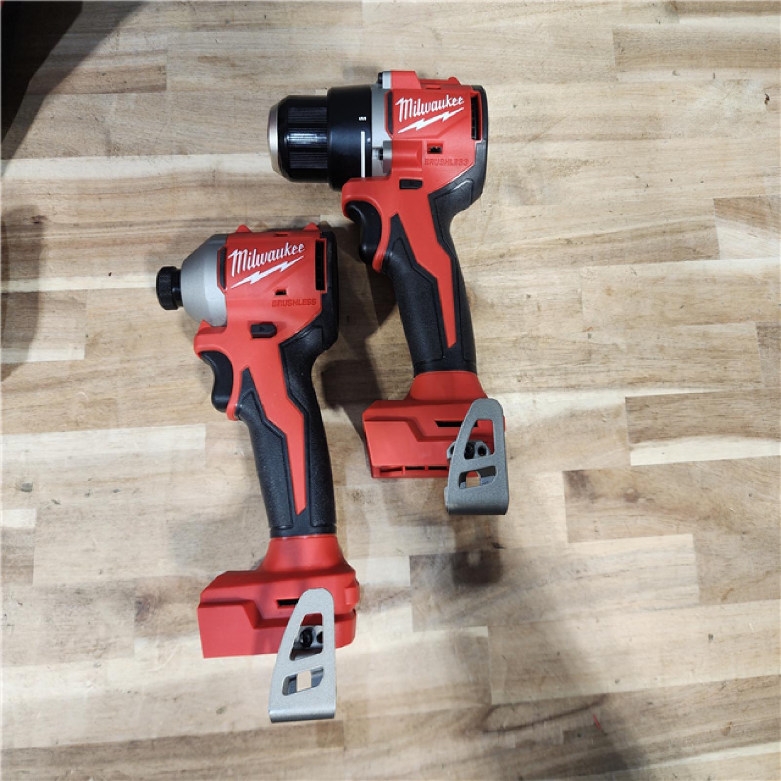 HOUSTON LOCATION - AS-IS Milwaukee M18 18V Lithium-Ion Brushless Cordless Compact Drill/Impact Combo Kit
