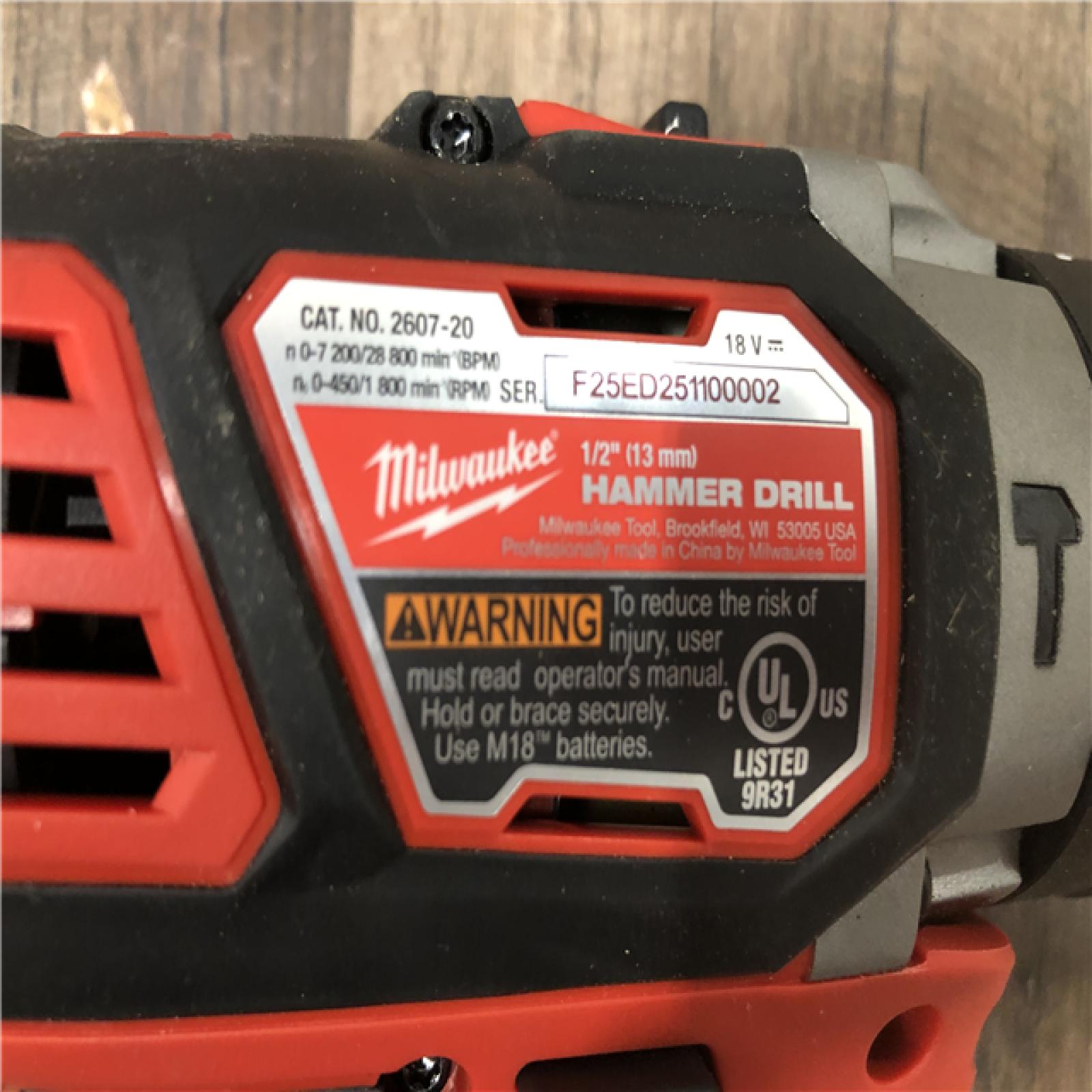 AS-IS Milwaukee M18 18V Lithium-Ion Cordless 1/2 in. Hammer Drill/Driver (Tool-Only)