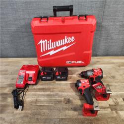 HOUSTON LOCATION - AS-IS (APPEARS LIKE NEW) MILWAUKEE FUEL 18V Lithium-Ion Brushless Cordless Hammer Drill and Impact Driver Combo Kit (2-Tool) with 2 Batteries