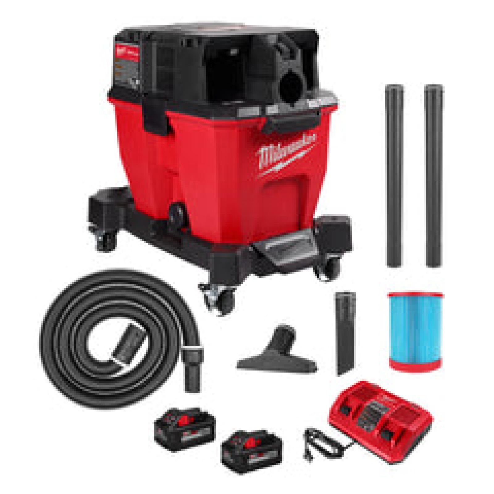 NEW - Milwaukee 18 FUEL 9 Gal. Cordless DUAL-BATTERY Wet/Dry Shop Vacuum Kit