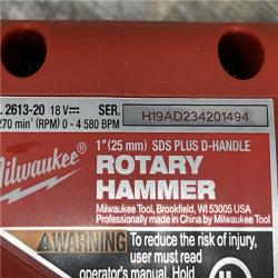 AS-IS Milwaukee 18V Lithium-Ion Brushless Cordless 1 in. SDS-Plus D-Handle Rotary Hammer (Tool-Only)