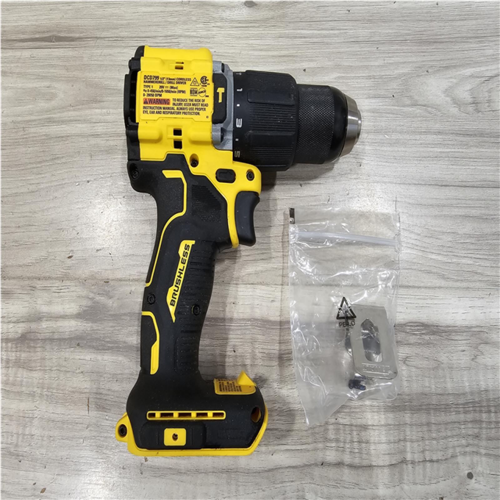 AS-IS DEWALT ATOMIC 20-Volt MAX Brushless Cordless 1/2 in. Hammer Drill (Tool-Only)