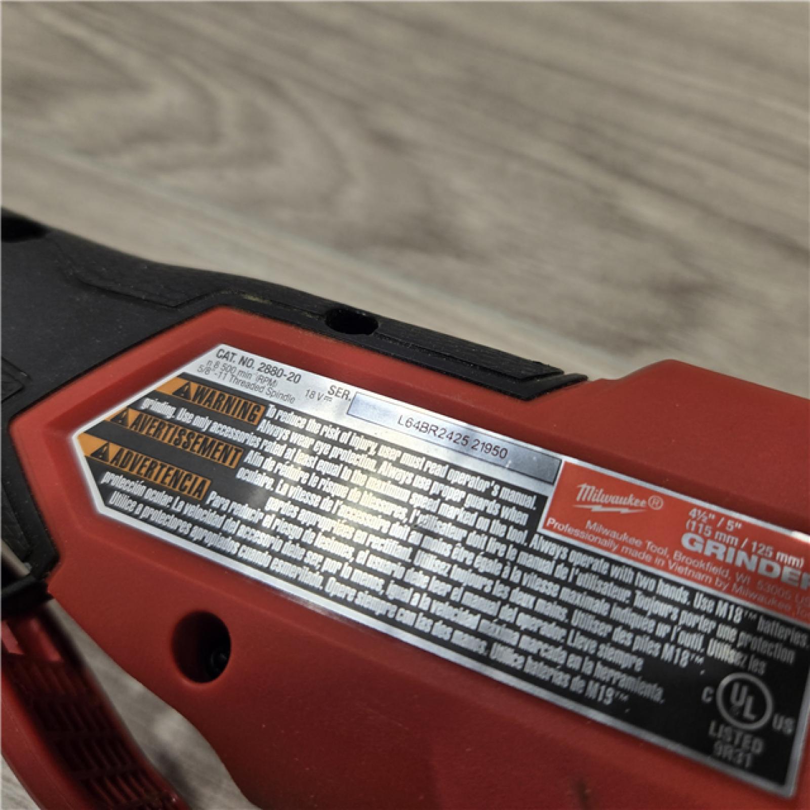 AS-IS Milwaukee 2880-20 FUEL 18V Cordless Grinder (Tool-Only)