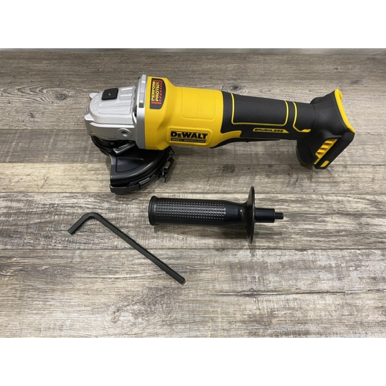 AS-IS DEWALT 20V MAX Cordless Brushless 4-1/2 in. Angle Grinder with Paddle Switch (Tool Only)