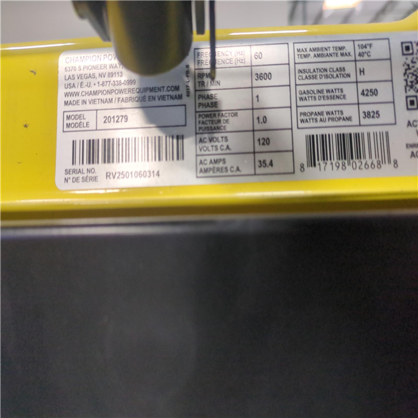 CALIFORNIA AS-IS CHAMPION PORTABLE POWER GENERATOR