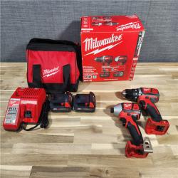 HOUSTON LOCATION - AS-IS Milwaukee M18 18V Cordless Brushed 2 Tool Drill/Driver and Impact Driver Kit