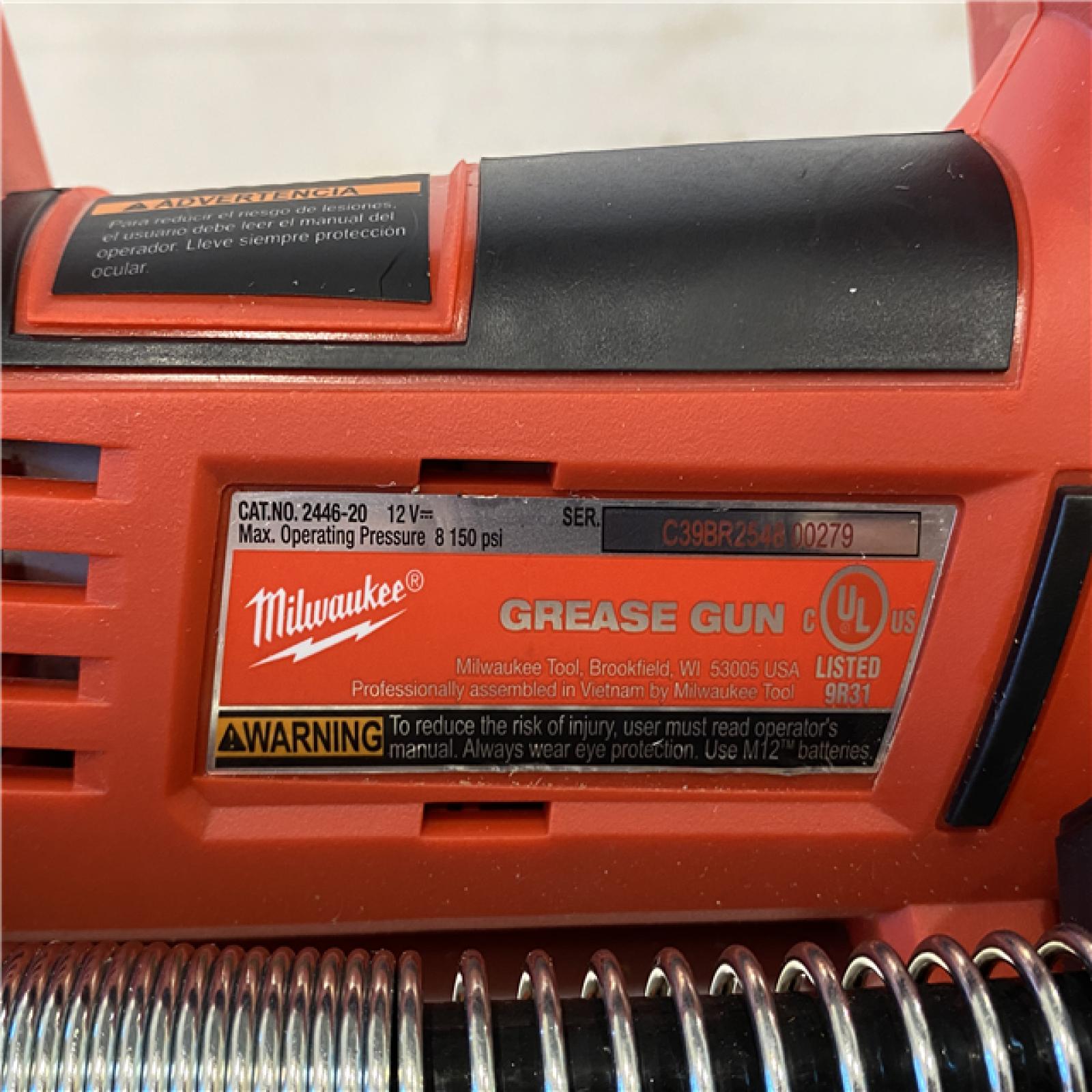 AS-IS Milwaukee 12V Lithium-Ion Cordless Grease Gun (Tool-Only)