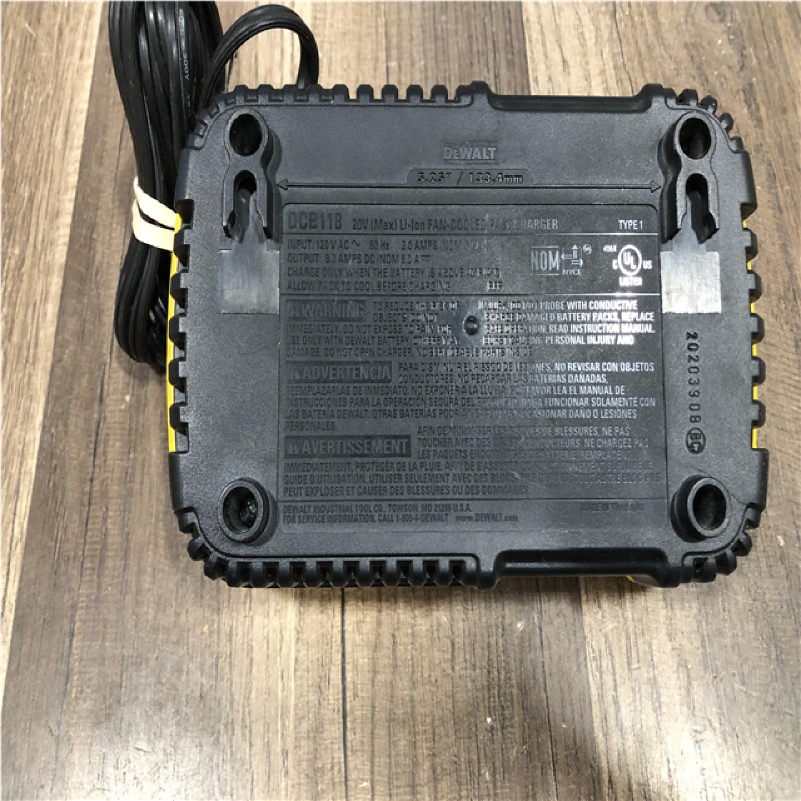 AS-IS DeWalt 20V Max Fan-Cooled Fast Charger DCB118
